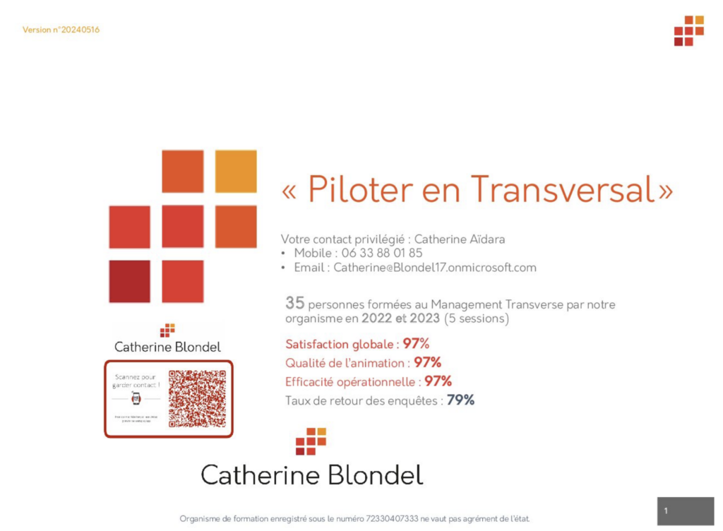 Formation Piloter en transversal